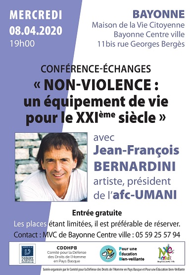 CONFÉRENCE-ÉCHANGES – Non-Violence, un équipement de vie pour le XXIème siècle (reportée)