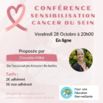 Conférence en ligne - sensibilisation cancer du sein
